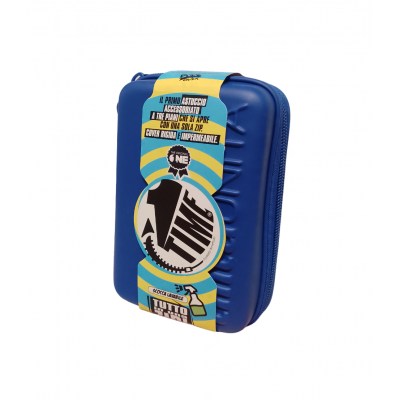 Astuccio Scocca Rigida 1 Zip One Time Tinta Unita - Blu