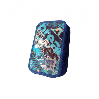 Astuccio Scuola Attrezzato 3 Zip Tinta Unita Teen - Break...