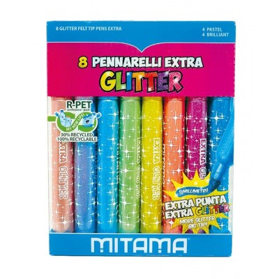 8 Pennarelli Extra Glitter Mitama Seven® Punta Extra