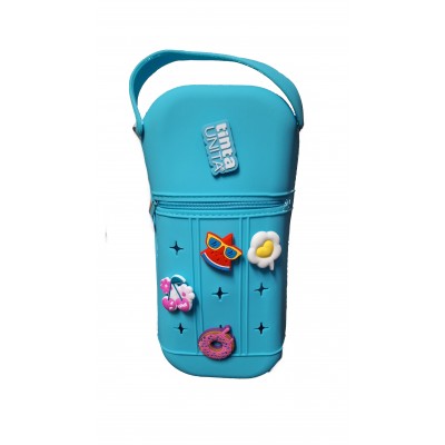 Astuccio Verticale in Silicone con 5 Pins Tinta Unita...