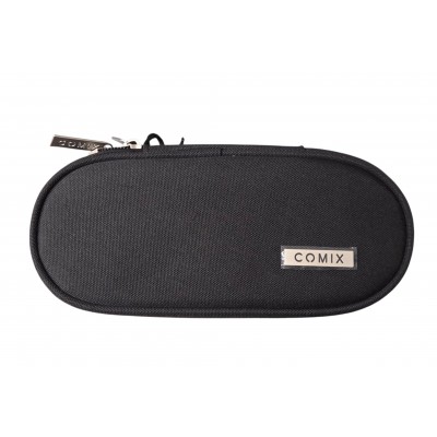 Astuccio Ovale Organizzato 1 Cerniera Monocolore Nero COMIX