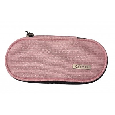 Astuccio Ovale Organizzato 1 Cerniera Lurex Rosa COMIX