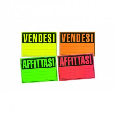 Cartello Fluorescente VENDESI in Cartoncino 23 x 33 cm