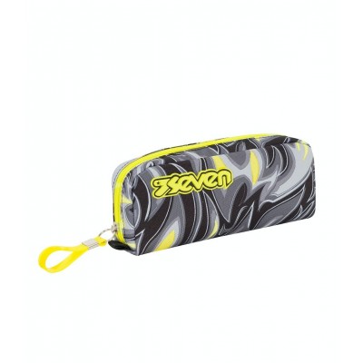 Astuccio Bustina New 1 Cerniera SEVEN Avium Grigio/Giallo